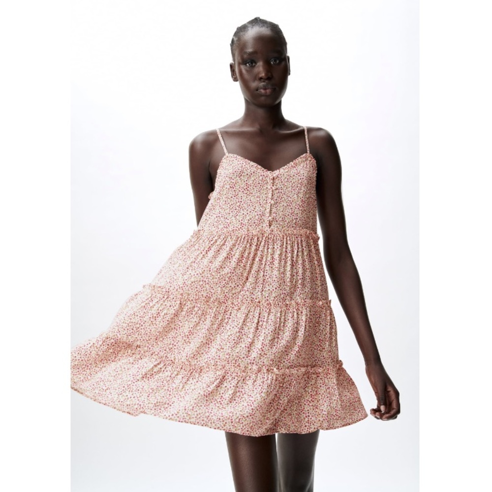 ZARA Floral Printed Tiered Dress